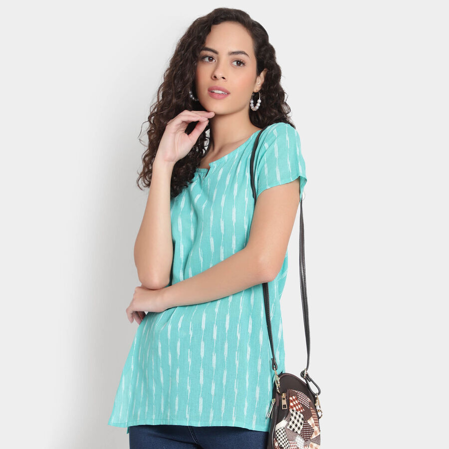 Cotton Printed Kurti, Mid Blue, large image number null