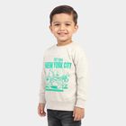 Boys Grey Crew Neck Graphic Print Sweatshirt, Melange Light Grey, small
