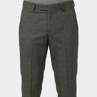 Men's Mid Grey Slim Fit Check Formal Trousers, मिश्रित मध्यम ग्रे, small