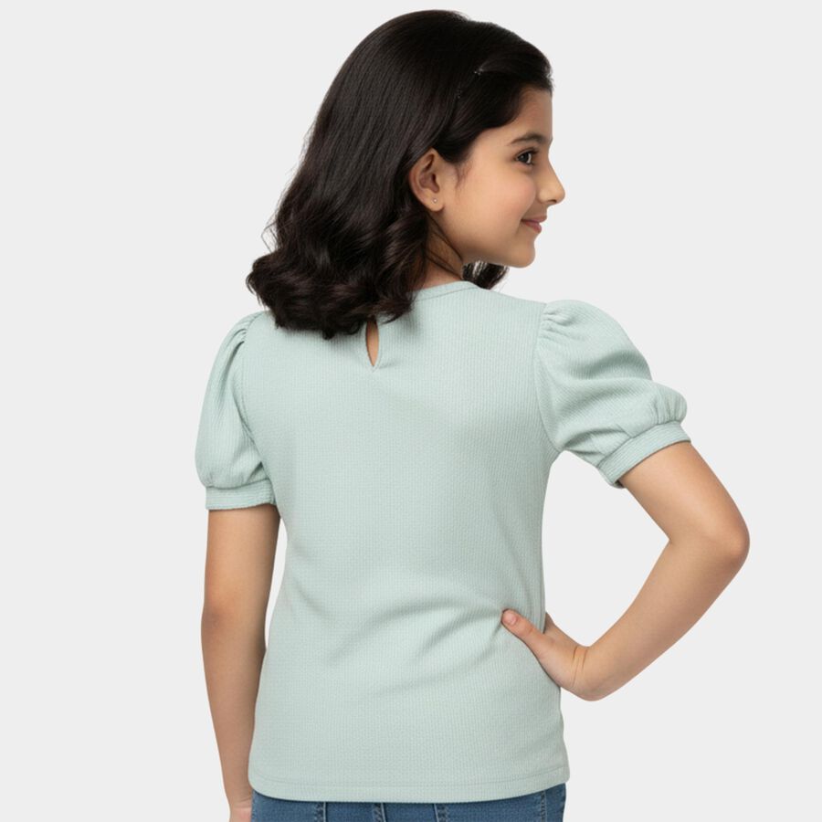 Girls' T-Shirt, हल्का हरा, large