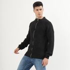 Men's Charcoal Zip Neck Casual Pullover, चारकोल, small image number null
