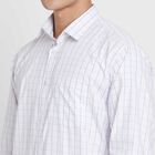 Checks Regular Collar Formal Shirt, White, small image number null
