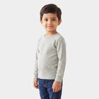 Boys' Grey Long Sleeve Thermal, मिश्रित मध्यम ग्रे, small