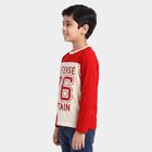 Boys Off White Crew Neck Regular Boys T-Shirt, ऑफ व्हाइट, small