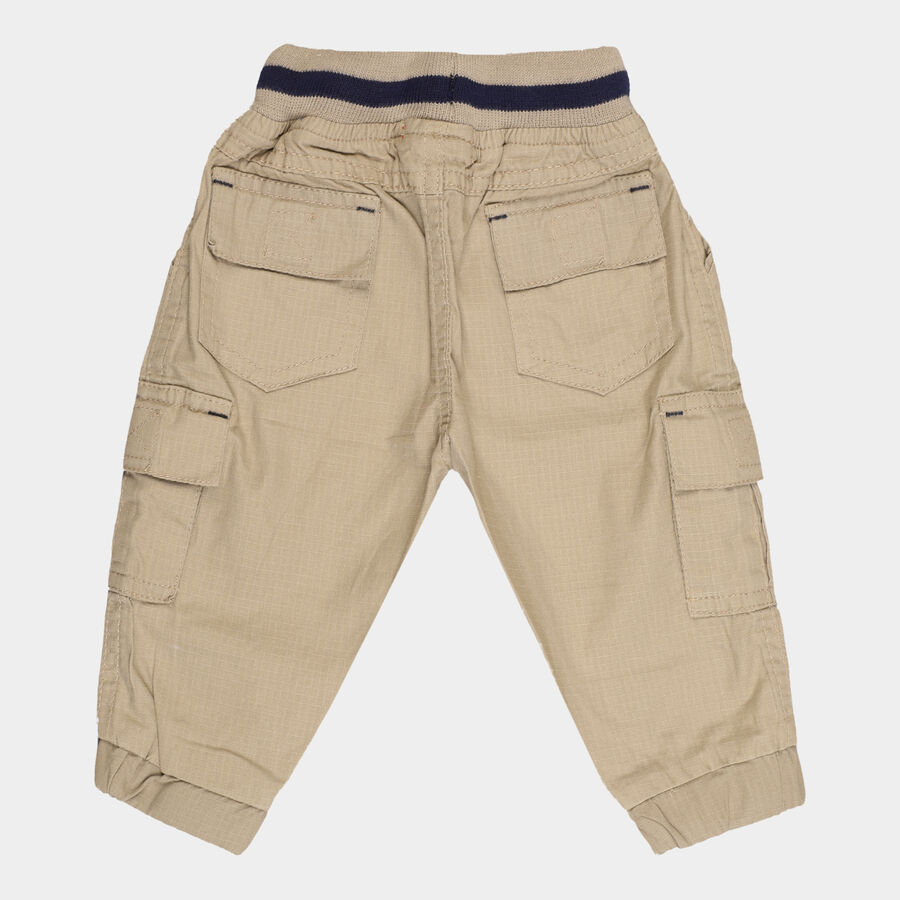 Infants Solid Cotton Trousers, Beige, large image number null