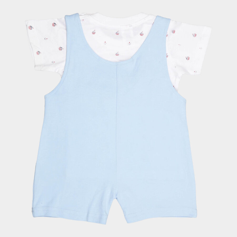 Infants Cotton Round Neck Baba Suit, Light Blue, large image number null