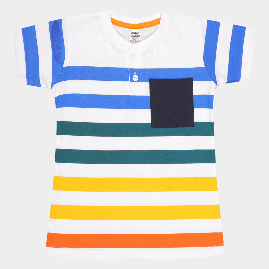 Boys Cotton T-Shirt, White, large image number null