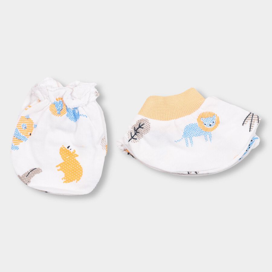 Infants' Cotton Gift Set (Cap, Mittens, Booties), Peach, large
