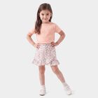 Girls' Light Pink Floral Wrap Skirt, हल्का गुलाबी, small
