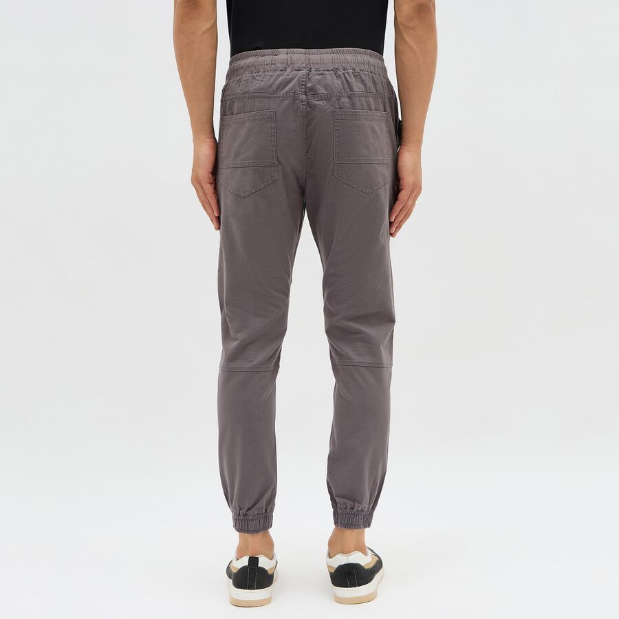 Men's Muted Charcoal Slim Fit Jogger Trousers, Light Grey, large image number null