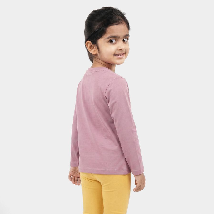 Girls Purple Round Neck Regular Top, Purple, large