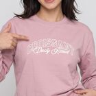 Women's Lilac Crew Neck Graphic Print Pullover Sweatshirt, लाइलेक, small