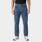 Men's Blue Straight Fit Faded Jeans, Mid Blue, small