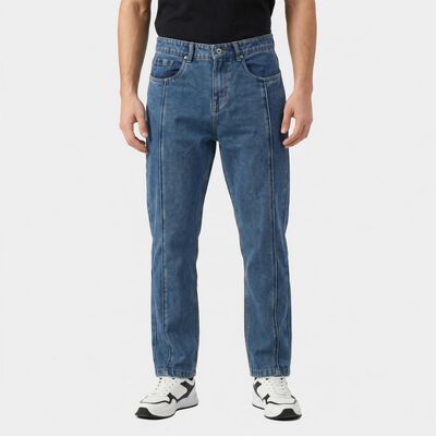 Men's Blue Straight Fit Faded Jeans