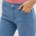 Women's Light Blue Flared Fit High-Rise Jeans, मध्यम नीला, small image number null