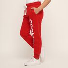 Girls Bright Cherry Red Jogger Style Cool Girl Pyjama, लाल, small image number null