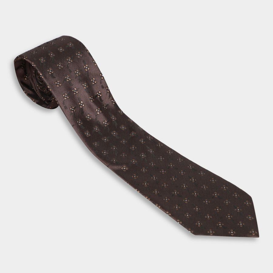 Men's Tie, भूरा, large