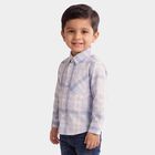 Boys' Light Mid Blue Checked Casual Shirt, Mid Blue, small