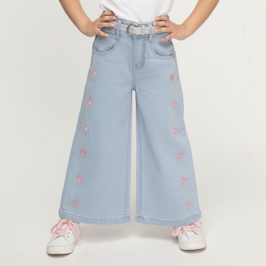 Girls' Unknown Regular Fit Jeans, Light Blue, large image number null