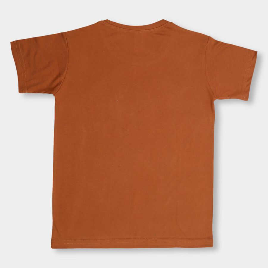 Boys' Half Sleeves T-Shirt, भूरा, large image number null