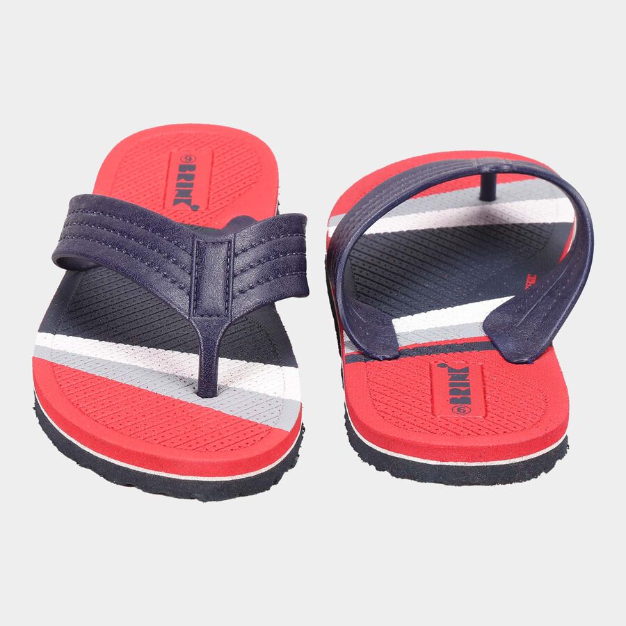 Men Printed Slip-On Flip Flops, Red, large image number null