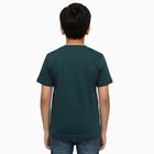 Boys Dark Green Crew Neck Casual T-Shirt, Dark Green, small