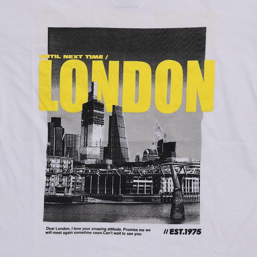 Girls' White Cotton Round Neck Casual T-Shirt, सफ़ेद, large