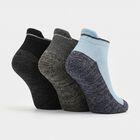 Men Ankle Length Regular Fit Pack of 3 Socks ( Black, Blue, Charcoal ), हल्का नीला, small