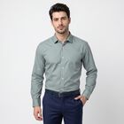 Men's Sage Green Spread Collar Formal Shirt, गहरा हरा, small
