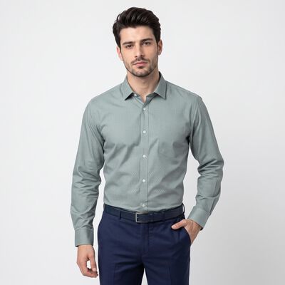Men's Sage Green Spread Collar Formal Shirt