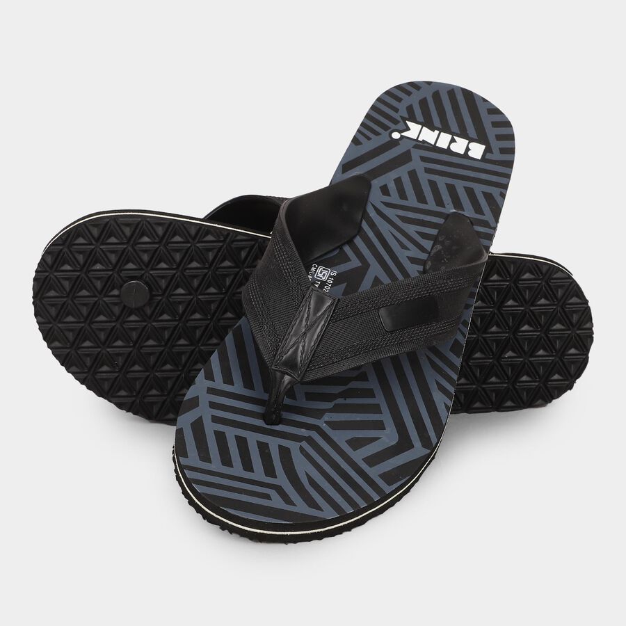 Brink Men's Jet Black Slip-On Flip-Flops | Vishal Mega Mart India