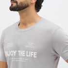 Men's Light Grey Round Neck Graphic T-Shirt, Light Grey, small image number null
