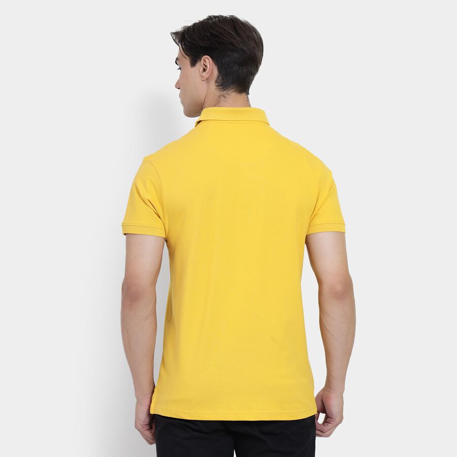 Men's Collared Half Sleeves T-Shirt , Mustard, large image number null