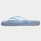 Women's Blue Printed Thong Strap Flip-Flops, Blue, small