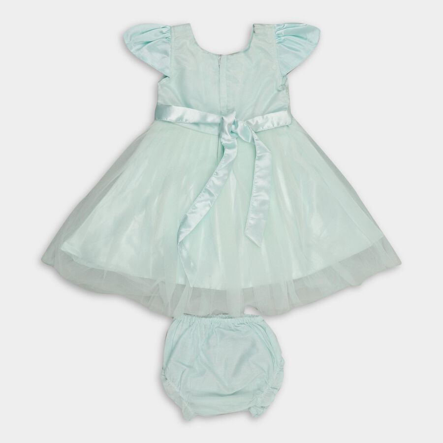 Infant Girls' Frock, Light Green, large image number null