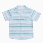 Infants Light Aqua Blue Cotton Half Sleeve Mandarin Collar Casual Shirt, Light Green, small image number null