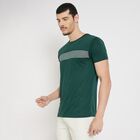 Men's Round Neck Half Sleeves T-Shirt , Dark Green, small