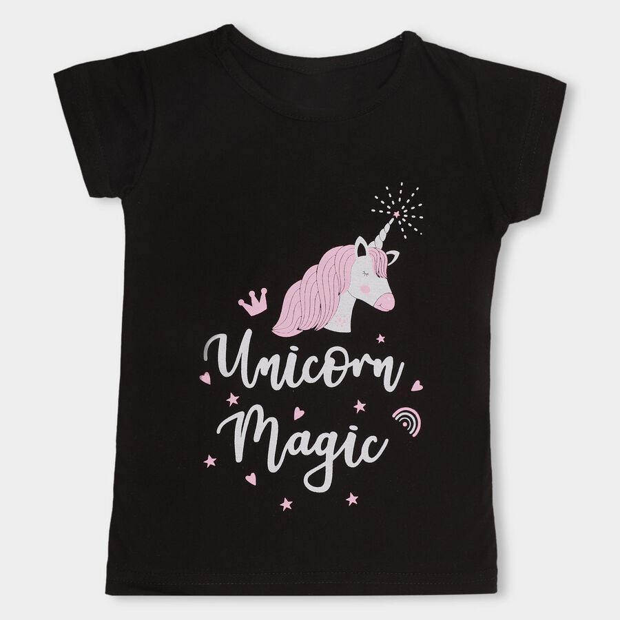 Girls' T-Shirt , Black, large image number null