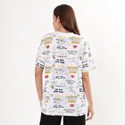Women's White Cotton Round Neck Casual Printed T-Shirt, सफ़ेद, small image number null