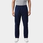 Men's Blue Regular Fit Side-Striped Track Pants, Dark Blue, small