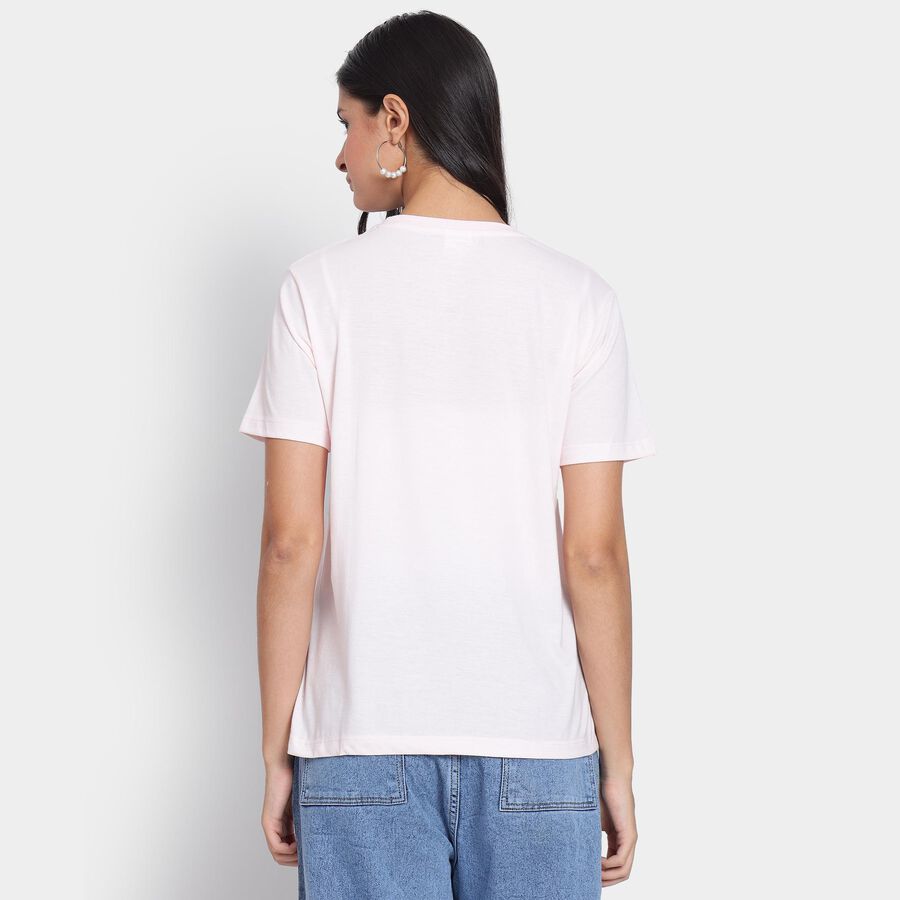 Ladies' Round Neck T-Shirt, हल्का गुलाबी, large image number null