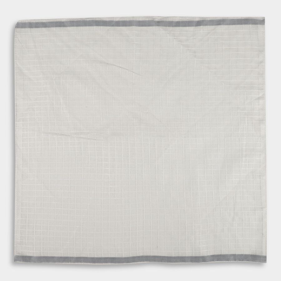 Men's Muted Beige and Light Sky Blue Cotton Blend Handkerchief Pack of 3, गहरा ग्रे, large image number null