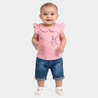 Infants Pink Cotton Round Neck Tank Top Set Upper and Bottom Set, गुलाबी, small