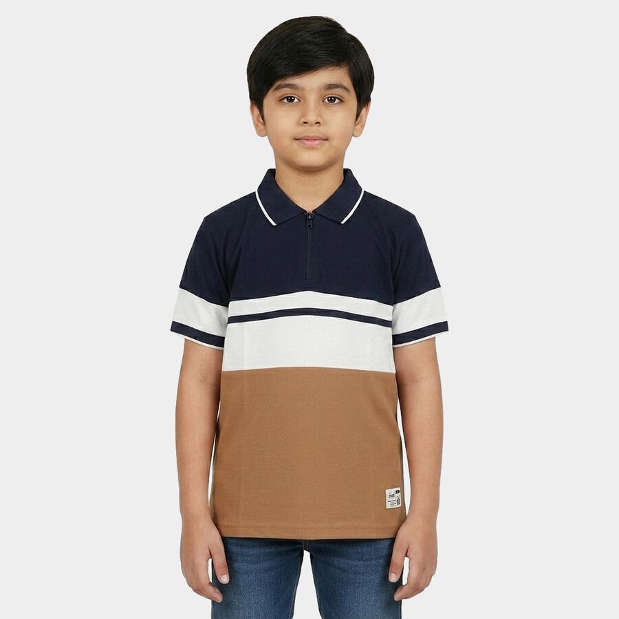 Boys Brown Polo Neck Polo Boys T-Shirt, Brown, large