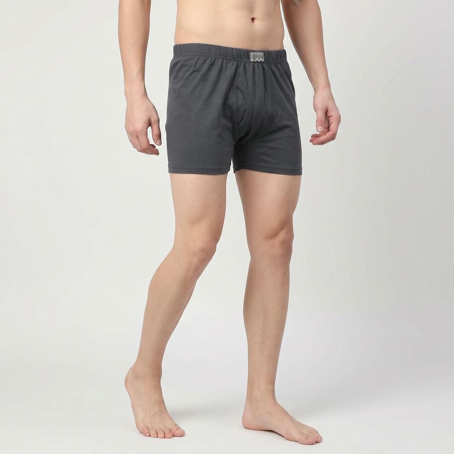 Men's Mid Blue Regular Fit Trunks, मध्यम नीला, large