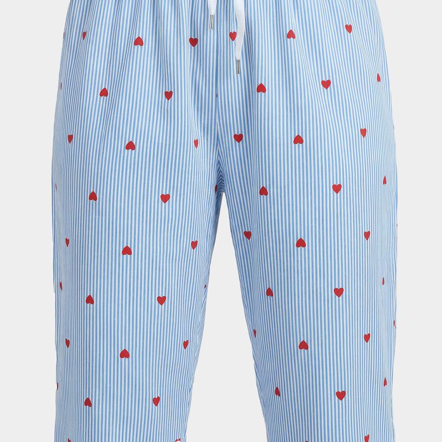 Women's Navy Blue Regular-Fit Solid Pyjama, Light Blue, large