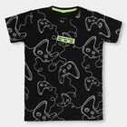 Boys' 100% Cotton Half Sleeves T-Shirt , काला, small image number null