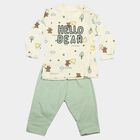 Infants' Mint Green 100% Cotton Round Neck Graphic Print Baba Suit, Light Green, small