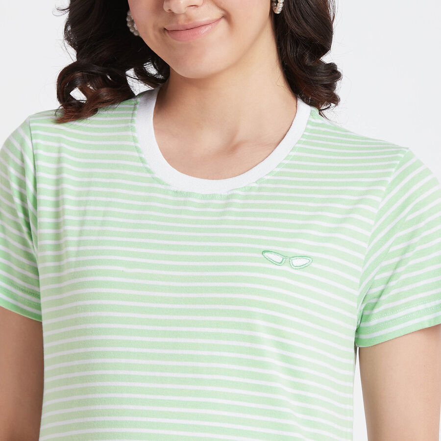 All Over Print Round Neck T-Shirt, हल्का हरा, large image number null