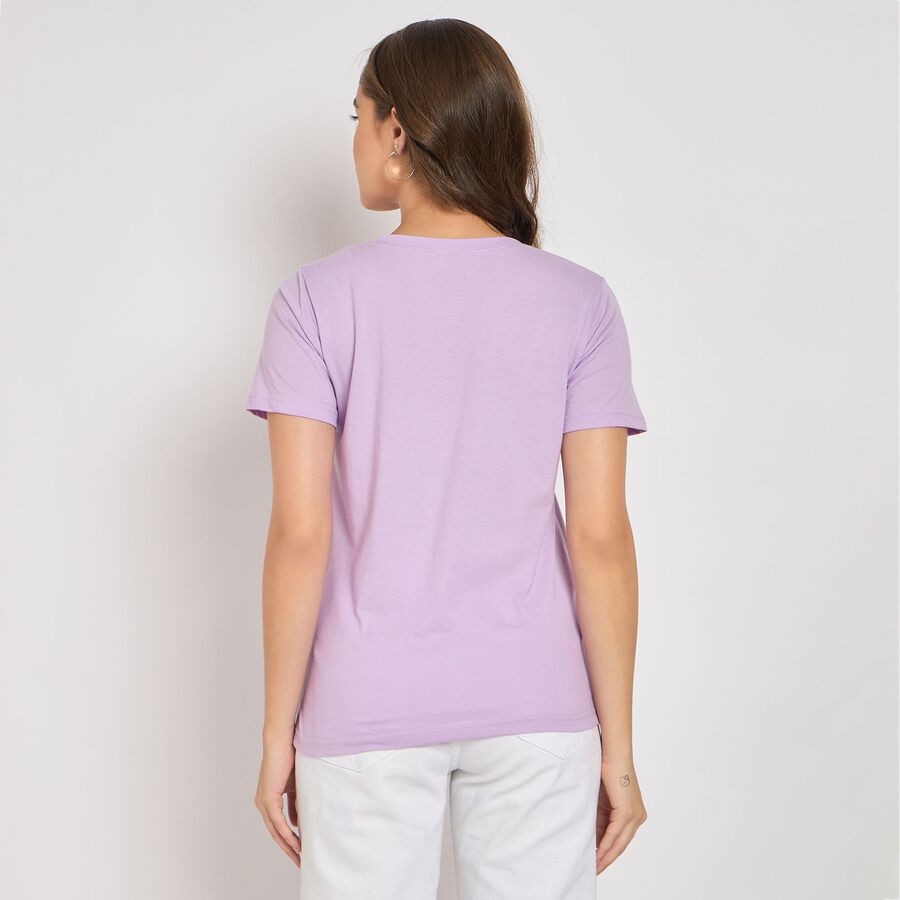 Ladies' Round Neck T-Shirt, लाइलेक, large image number null